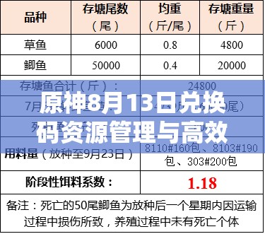 原神8月13日兌換碼資源管理與高效利用策略全覽解析