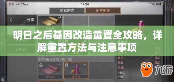 明日之后基因改造重置全攻略，詳解重置方法與注意事項