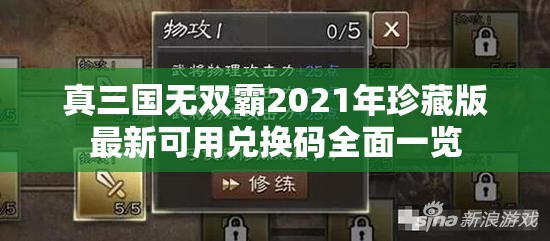 真三國(guó)無(wú)雙霸2021年珍藏版最新可用兌換碼全面一覽