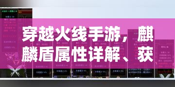 穿越火線手游，麒麟盾屬性詳解、獲取途徑及高效資源管理策略指南