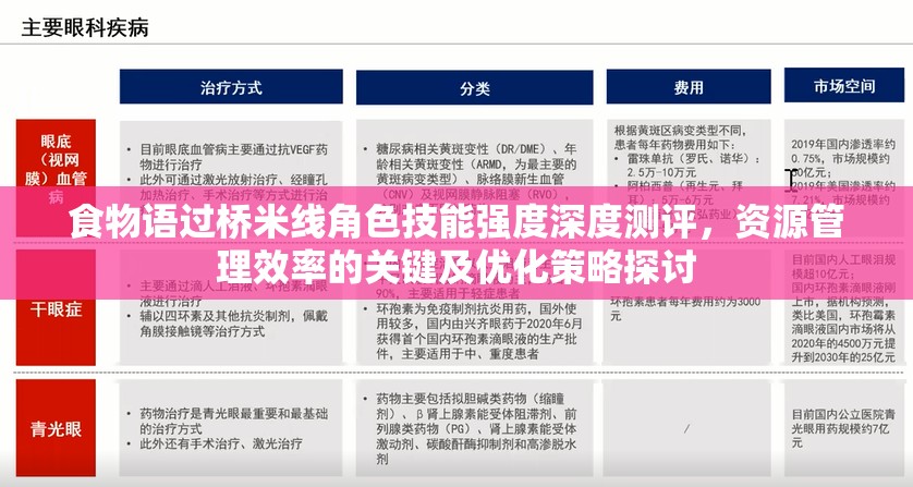 食物語過橋米線角色技能強度深度測評，資源管理效率的關(guān)鍵及優(yōu)化策略探討